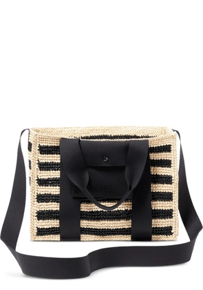 ERES Voyageur striped raffia tote bag - Neutrals