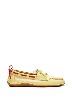 LILI CURIA Mara leather boat shoes - Yellow