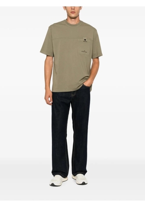 Stone Island logo-print chest-pocket T-shirt - Green