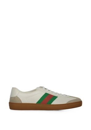 Gucci Web-stripe leather sneakers - Neutrals