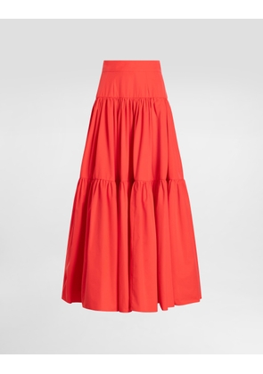 Dolce & Gabbana Long Cotton Poplin Skirt� - Woman Skirts Orange 36