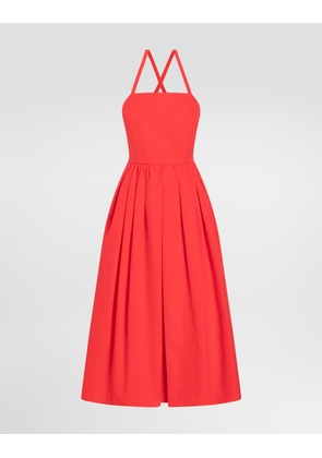 Dolce & Gabbana Short Dress In Cotton� - Woman Dresses Orange 46