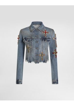 Dolce & Gabbana Denim Jacket With Embroidery - Woman Denim And Jeans Multi-colored 40