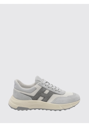 HOGAN Hyperlight Leather and Mesh Sneakers with Serrated Sole