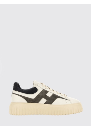 HOGAN H-Stripes Leather and Suede Trainers with H Logo and Platform Sole