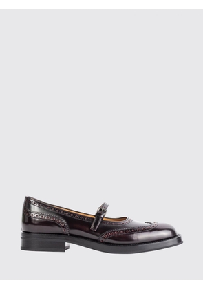 CHURCH'S Brushed Leather Mary Jane Brogue Ballerina Flats