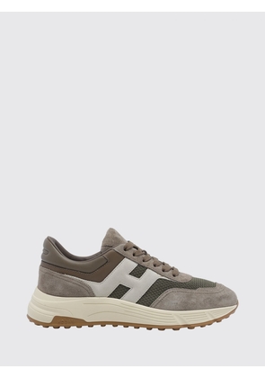 HOGAN Hyperlight Leather and Mesh Sneakers with Serrated Sole