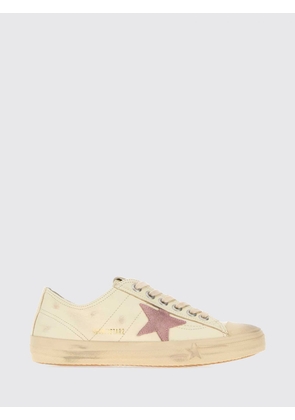 GOLDEN GOOSE V-Star Leather Sneakers with Worn-Out Effect and Contrast Logo