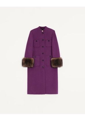 Valentino Compact Drap Coat Woman PURPLE 36