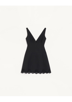 Valentino Crepe Couture Short Dress Woman BLACK 36