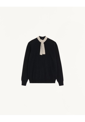 Valentino Embroidered Wool Jumper Woman BLACK L