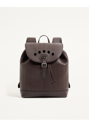 Valentino Garavani Valentino Garavani Antibes Backpack In Perforated Leather Man DARK BROWN UNI