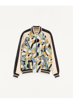 Valentino Valentino Souvenir Silk Jacket With Embroidered Sequins Man MULTICOLOUR 48