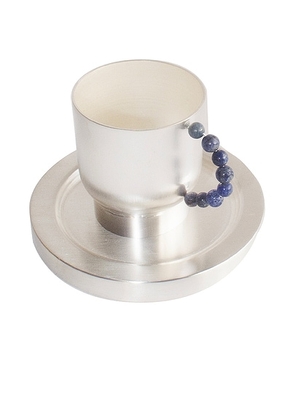 Natalia Criado Perlina Cup in Lapis  Piattino  & Silver - Metallic Silver. Size all.