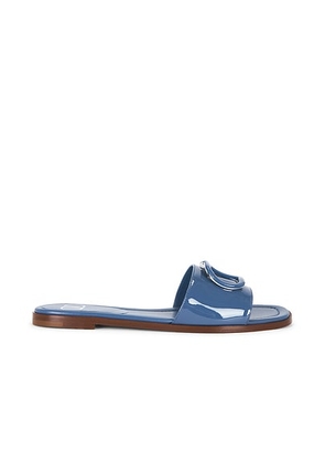 Valentino Garavani Vlogo Signature Slide in Blu Polvere - Blue. Size 41 (also in 36.5, 37, 37.5, 38, 38.5, 39, 39.5, 40).