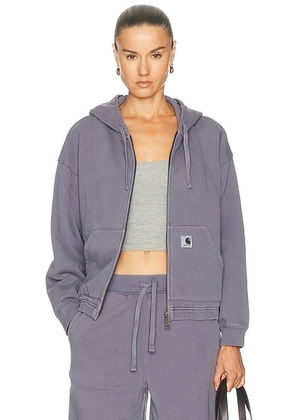 Carhartt WIP Hooded Hoggard Jacket in Shady Purple. Size S (also in L, M, XS).
