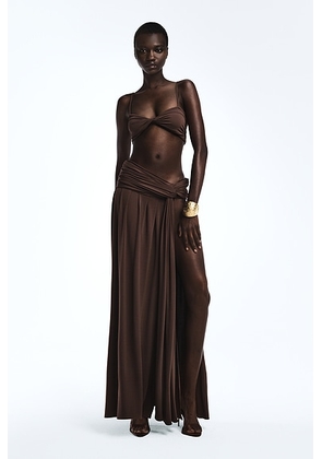 REVOLVE LOS ANGELES Emil Maxi Skirt in Brown - Brown. Size XL (also in XS, XXS, S, M, L).
