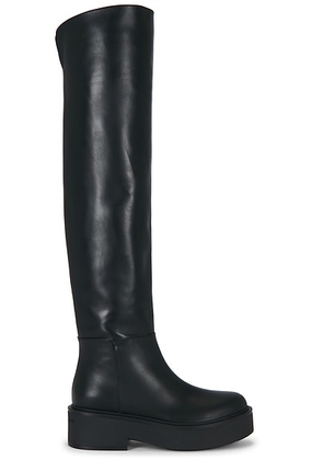 Gianvito Rossi Vitello Glove Tall Boot in Black - Black. Size 37.5 (also in 36, 36.5, 37, 38, 38.5, 39.5, 40, 41).