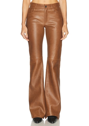 Haikure Flora Silky Leather Pant in Tan - Brown. Size 24 (also in 25, 26, 27, 28).