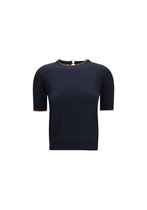 Max Mara Blue Silk T-Shirt - L