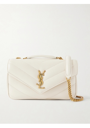 SAINT LAURENT - Loulou Small Matelassé Leather Shoulder Bag - White - One size