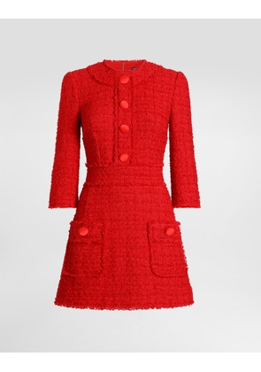 Dolce & Gabbana Short Dress In Rachel Tweed - Woman Dresses Red 46