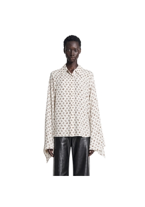 Oversized Printed Silk Shirt