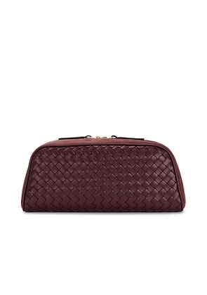 Bottega Veneta Nodo Large Pouch in Deep Mahogany & Gold - Brown. Size all.