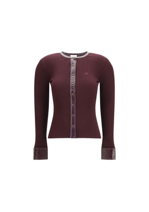 Courrèges Bordeaux Viscose Cardigan - M