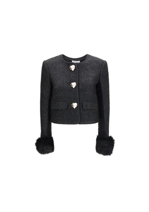 Self-Portrait Black Polyester Jacket - 10