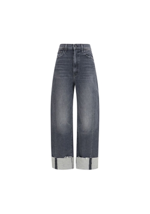 Mother Denim Black Cotton Cropped Jeans - W24