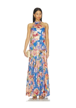 HEMANT AND NANDITA Maxi Dress in Blue. Size XXS. Also in XS, S, M, L, XL.