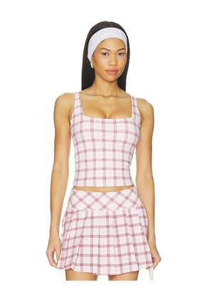 Astoria Square Neck Tank Top in Pink. Size XS. Also in S, M, L.