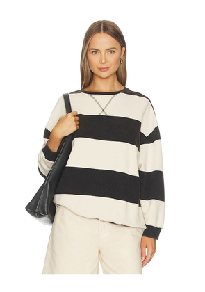 Free People Classic Stripe Crew Wide in Black,Beige. Size XS. Also in L, M, S, XL.