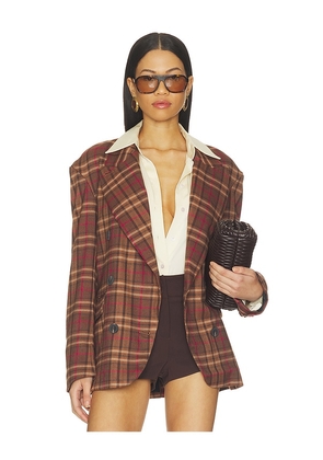 Free People Dean Double Breasted Blazer in Brown. Size XS. Also in L, M, S, XL.