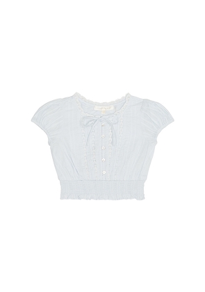 LoveShackFancy Kids Shoreline Top in Blue. Size 6. Also in 2, 3, 4, 5.