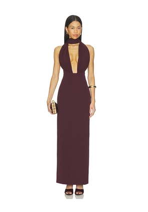 MISHA The Capezza Silk Dress in Burgundy. Size XXS. Also in XS, S, M, L, XL.