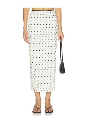 Tularosa Elowen Midi Skirt in Black & White. Size XXS. Also in XS, S, M, L, XL.