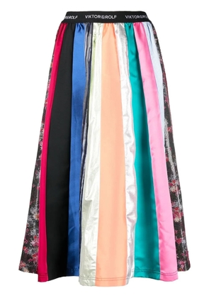 Viktor & Rolf mix-print A-line midi skirt - Blue