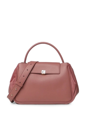 Coccinelle suede-panelled leather tote bag - Pink
