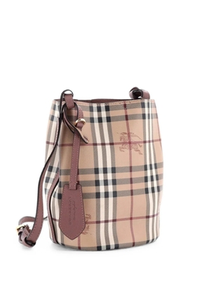 Burberry Pre-Owned Lorne Haymarket Coated Canvas Small bucket bag - Pink
