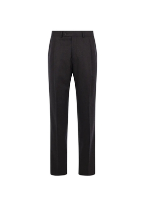 Caruso pressed-crease wool trousers - Brown