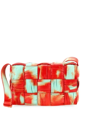 Bottega Veneta Pre-Owned Cassette Maxi Intrecciato Tie Dye Plisse Leather crossbody bag - Orange