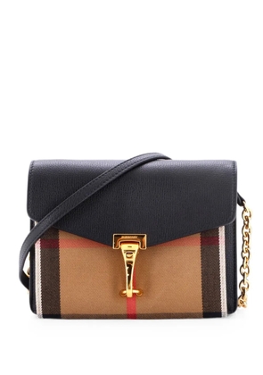 Burberry Pre-Owned Macken Crossbody Bag Leather and House Check Canvas Baby shoulder bag - Black