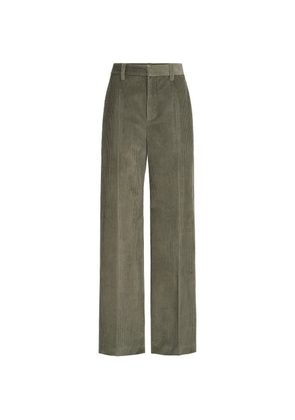 Brunello Cucinelli cotton corduroy loose trousers with Monili - Green