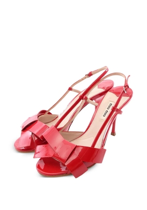 Miu Miu Pre-Owned 2010s patent leather heeled sandals - Red