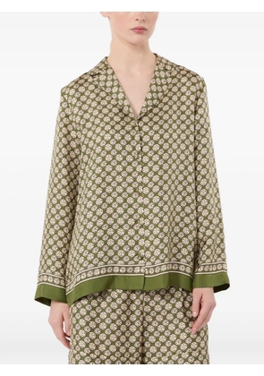 'S Max Mara geometric-print silk shirt - Green