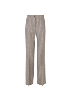 Seventy pinstripe-pattern straight-leg trousers - Brown