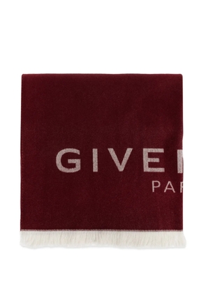 Givenchy logo-intarsia frayed scarf - Red