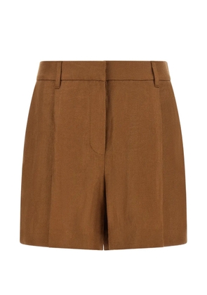Brunello Cucinelli linen diagonal Sartorial shorts with Monili - Brown